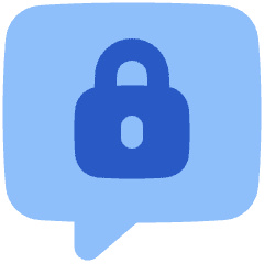 Chat Bubble Square Lock Icon from Plump Flat Set