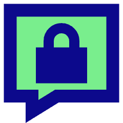 Chat Bubble Square Lock Icon from Sharp Pop Set
