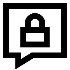 Chat Bubble Square Lock Icon from Sharp Line Set