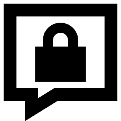 Chat Bubble Square Lock Icon from Sharp Remix Set