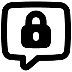 Chat Bubble Square Lock Icon from Plump Remix Set
