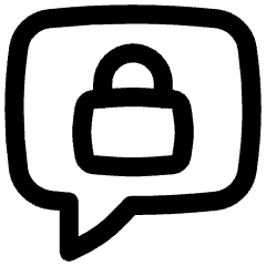 Chat Bubble Square Lock Icon from Flex Line Set