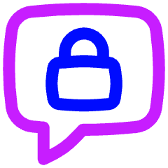 Chat Bubble Square Lock Icon from Flex Neon Set