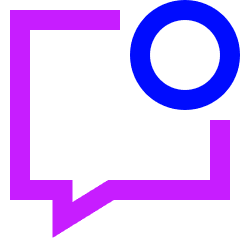 Chat Bubble Square Notification Icon from Sharp Neon Set