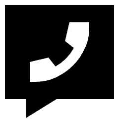 Chat Bubble Square Phone Icon from Sharp Solid Set