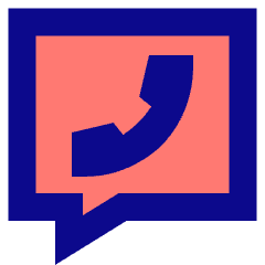 Chat Bubble Square Phone Icon from Sharp Pop Set