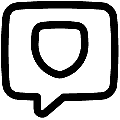 Chat Bubble Square Protect Icon from Plump Line Set