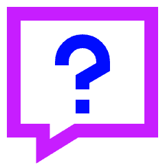 Chat Bubble Square Question Icon from Sharp Neon Set