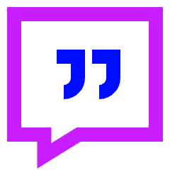 Chat Bubble Square Quotation Icon from Sharp Neon Set