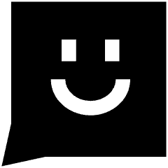 Chat Bubble Square Smiley 1 Icon from Sharp Solid Set