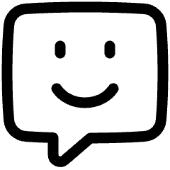 Chat Bubble Square Smiley 1 Icon from Plump Line Set