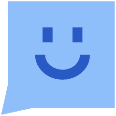 Chat Bubble Square Smiley 1 Icon from Sharp Flat Set