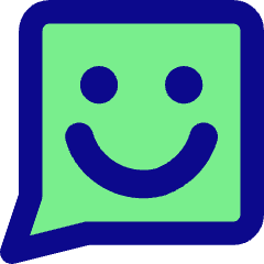 Chat Bubble Square Smiley 1 Icon from Core Pop Set