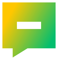 Chat Bubble Square Subtract Icon from Sharp Gradient Set