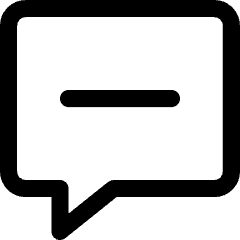 Chat Bubble Square Subtract Icon from Core Line Set