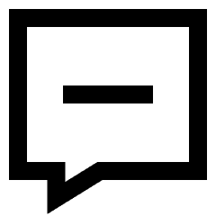 Chat Bubble Square Subtract Icon from Sharp Line Set