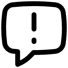 Chat Bubble Square Warning Icon from Flex Line Set