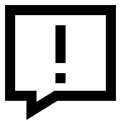 Chat Bubble Square Warning Icon from Sharp Line Set