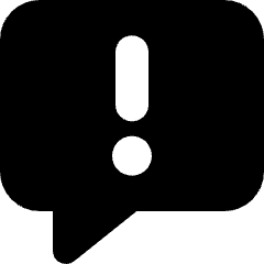 Chat Bubble Square Warning Icon from Micro Solid Set