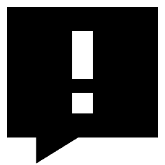 Chat Bubble Square Warning Icon from Sharp Solid Set