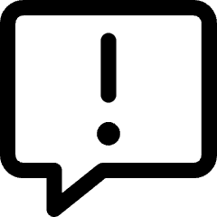 Chat Bubble Square Warning Icon from Core Line Set