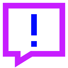 Chat Bubble Square Warning Icon from Sharp Neon Set