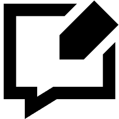 Chat Bubble Square Write Icon from Sharp Remix Set