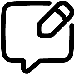 Chat Bubble Square Write Icon from Plump Line Set