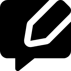 Chat Bubble Square Write Icon from Core Solid Set