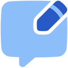 Chat Bubble Square Write Icon from Plump Flat Set