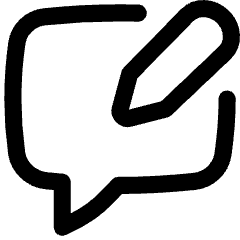 Chat Bubble Square Write Icon from Flex Line Set