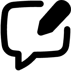 Chat Bubble Square Write Icon from Flex Remix Set