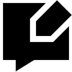 Chat Bubble Square Write Icon from Sharp Solid Set