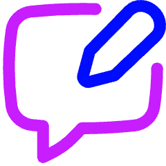 Chat Bubble Square Write Icon from Flex Neon Set