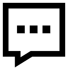 Chat Bubble Typing Square Icon from Sharp Line Set