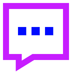 Chat Bubble Typing Square Icon from Sharp Neon Set