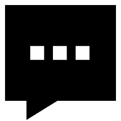 Chat Bubble Typing Square Icon from Sharp Solid Set