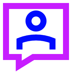 Chat Bubble User Contact Icon from Sharp Neon Set