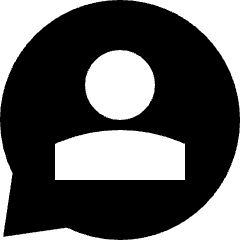 Chat Bubble User Contact Circle Icon from Sharp Solid Set