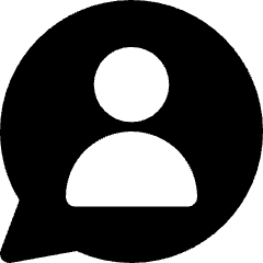Chat Bubble User Contact Circle Icon from Core Solid Set