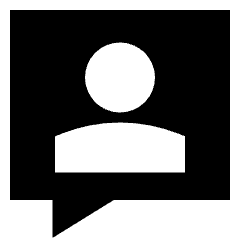 Chat Bubble User Contact Icon from Sharp Solid Set