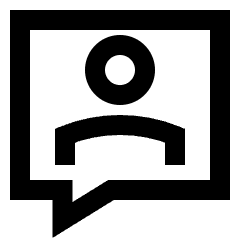 Chat Bubble User Contact Icon from Sharp Line Set
