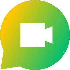 Chat Bubble Video Call Oval Icon from Sharp Gradient Set