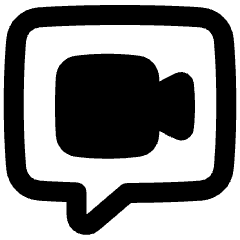 Chat Bubble Video Call Square Icon from Plump Remix Set