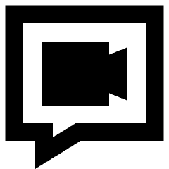 Chat Bubble Video Call Square Icon from Sharp Remix Set