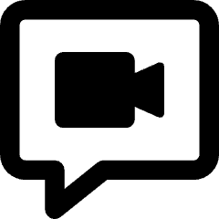 Chat Bubble Video Call Square Icon from Core Remix Set