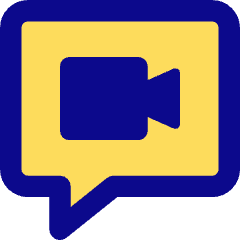 Chat Bubble Video Call Square Icon from Core Pop Set