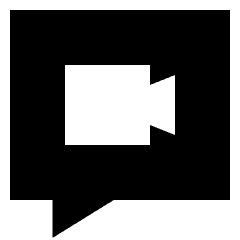 Chat Bubble Video Call Square Icon from Sharp Solid Set