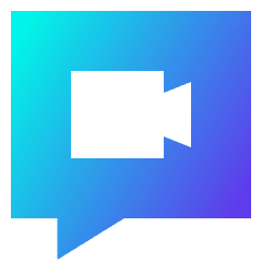 Chat Bubble Video Call Square Icon from Sharp Gradient Set