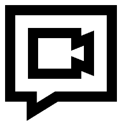 Chat Bubble Video Call Square Icon from Sharp Line Set